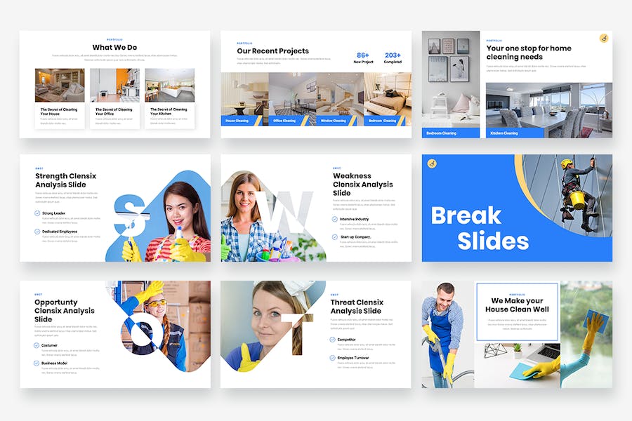 清洁服务业务推广展示Keynote模板 - 顶尖PPT