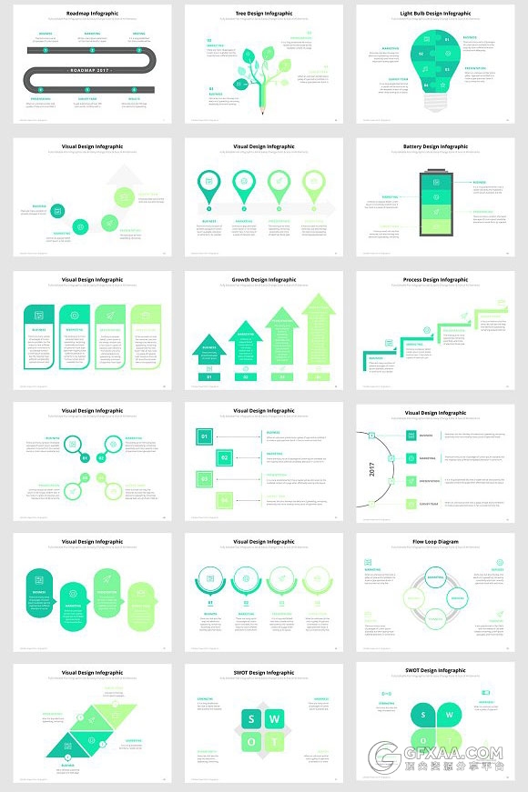 54个PPT绘制的精美逻辑图形图标 - 顶尖PPT