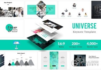 204页极简商务团队业务合作keynote模板 - 顶尖PPT