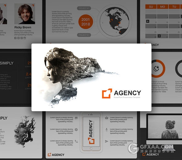 7种配色主题两种比例规格多用途PPT模板 - 顶尖PPT