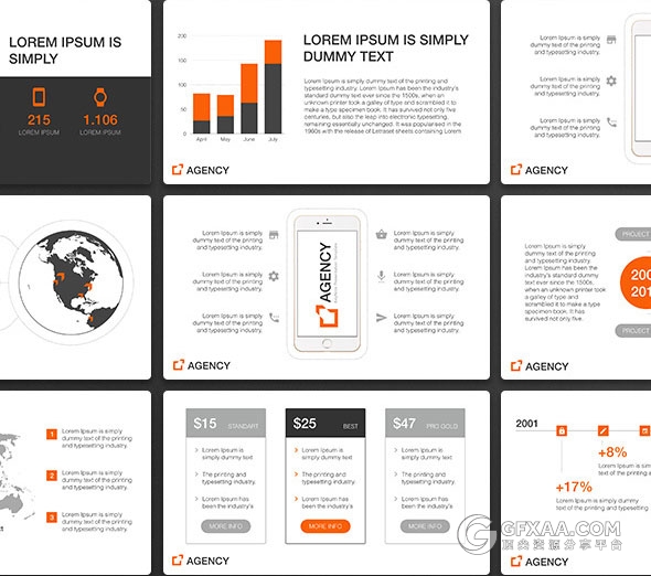 7种配色主题两种比例规格多用途PPT模板 - 顶尖PPT