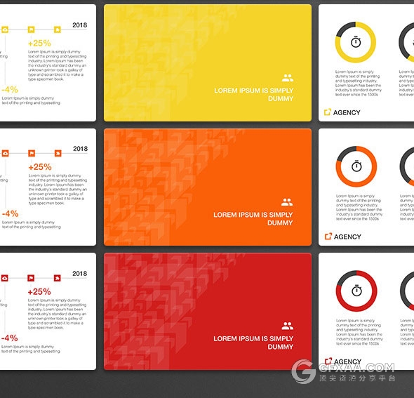 7种配色主题两种比例规格多用途PPT模板 - 顶尖PPT