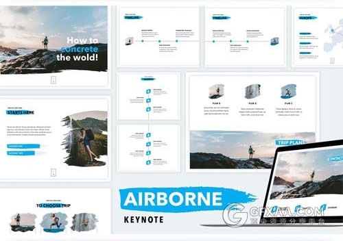 户外摄影极限挑战展示keynote模板 - 顶尖PPT