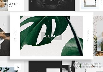 简约文艺摄影图片展示PPT模板 - 顶尖PPT