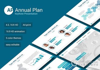 5种颜色主题数据统计汇报keynote模板 - 顶尖PPT