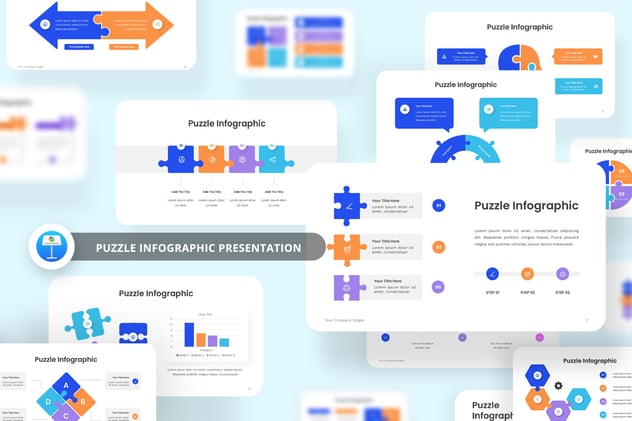 拼图图形keynote模板 - 顶尖PPT