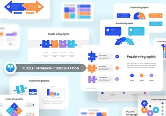 拼图图形keynote模板 - 顶尖PPT