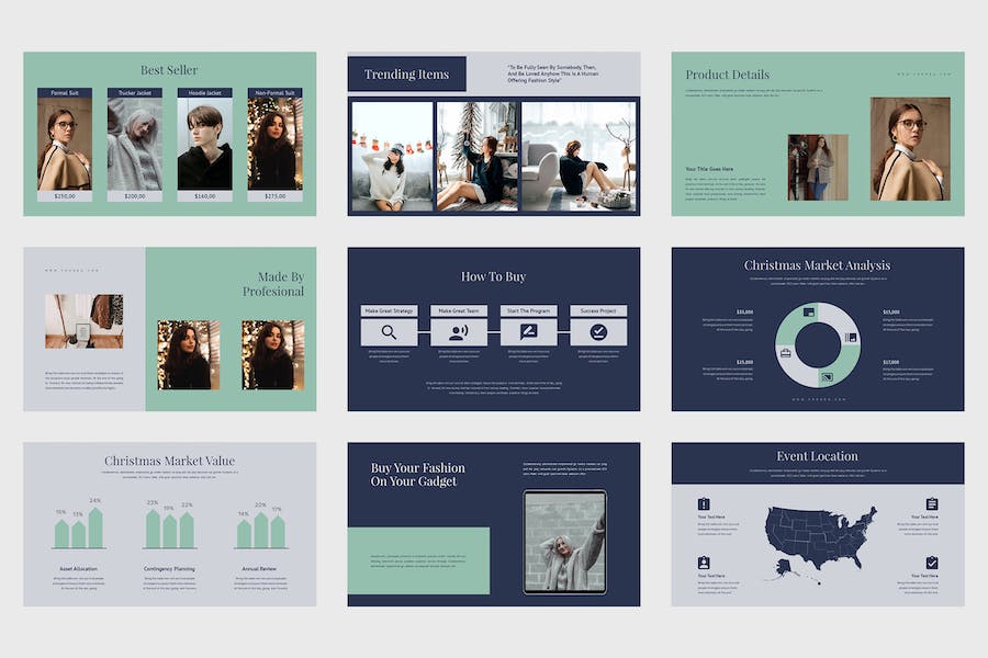 圣诞节时尚品牌推广PPT模板 - 顶尖PPT