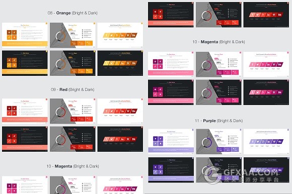 10000页总幻灯片模板3种比例规格22种配色主题 - 顶尖PPT