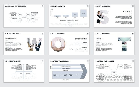 扁平化简约商务计划书PPT模板 - 顶尖PPT