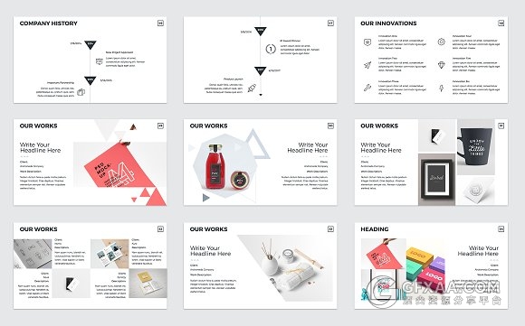 扁平化简约商务计划书PPT模板 - 顶尖PPT