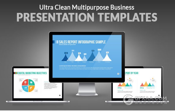 65页欧美商务多色图形图标通用PPT模板 - 顶尖PPT