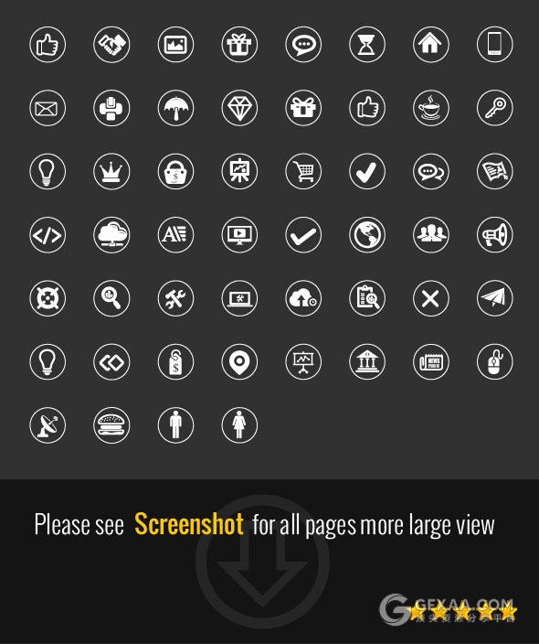 65页欧美商务多色图形图标通用PPT模板 - 顶尖PPT