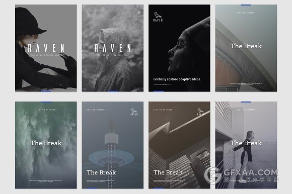 A4规格扁平化简约画册风格keynote模板 - 顶尖PPT