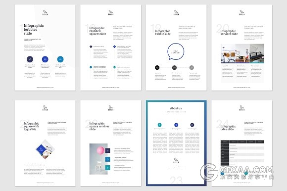 A4规格扁平化简约画册风格keynote模板 - 顶尖PPT