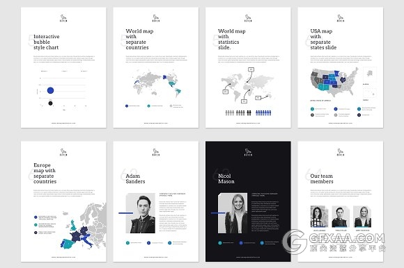 A4规格扁平化简约画册风格keynote模板 - 顶尖PPT