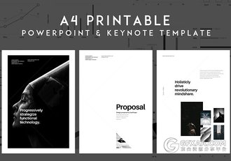 A4规格简约杂志画册风格PPT模板 - 顶尖PPT