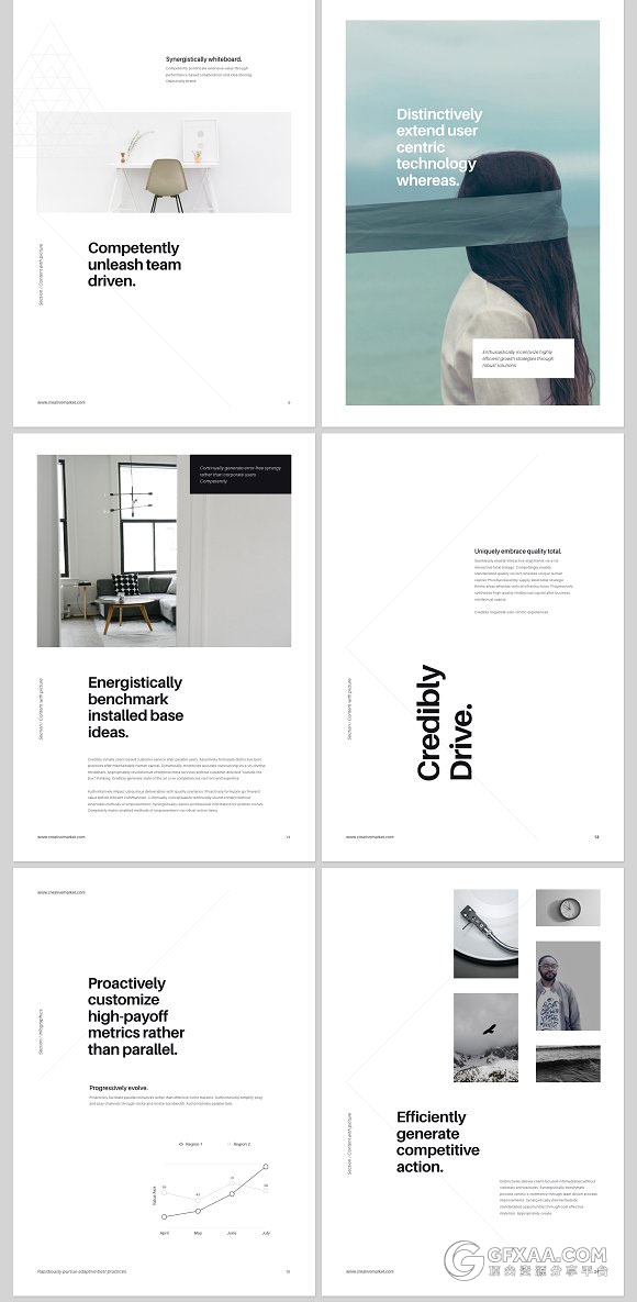 A4规格简约杂志画册风格PPT模板 - 顶尖PPT