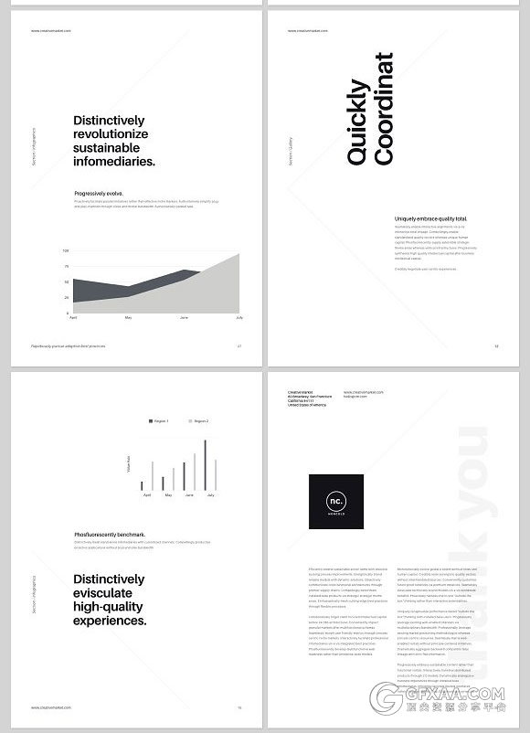 A4规格简约杂志画册风格PPT模板 - 顶尖PPT