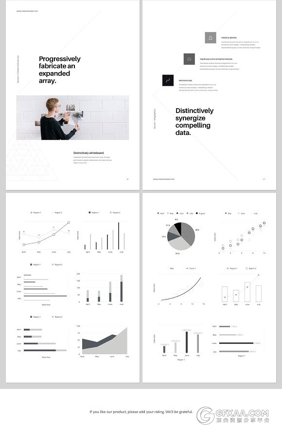 A4规格简约杂志画册风格PPT模板 - 顶尖PPT