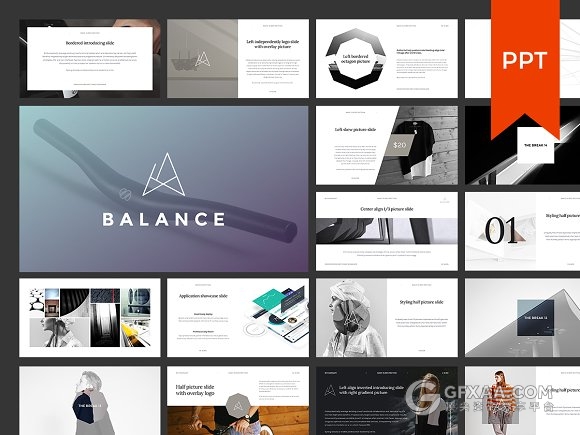 扁平化简约大气服装模特展示PPT模板 - 顶尖PPT