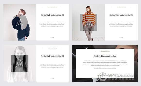 扁平化简约大气服装模特展示PPT模板 - 顶尖PPT