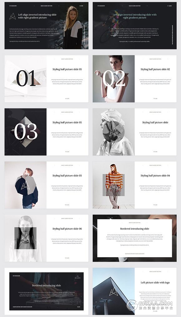 扁平化简约大气服装模特展示PPT模板 - 顶尖PPT