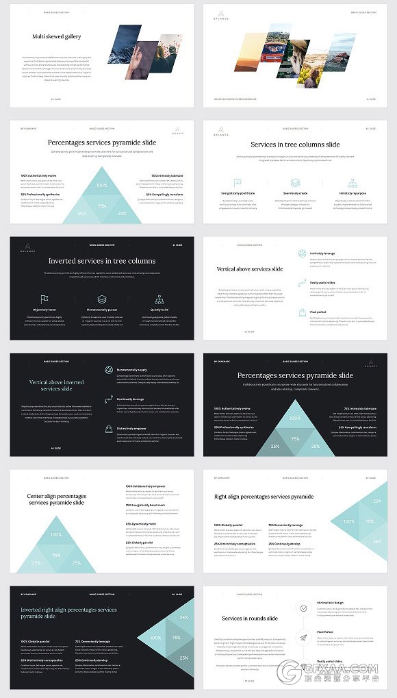 扁平化简约大气服装模特展示PPT模板 - 顶尖PPT