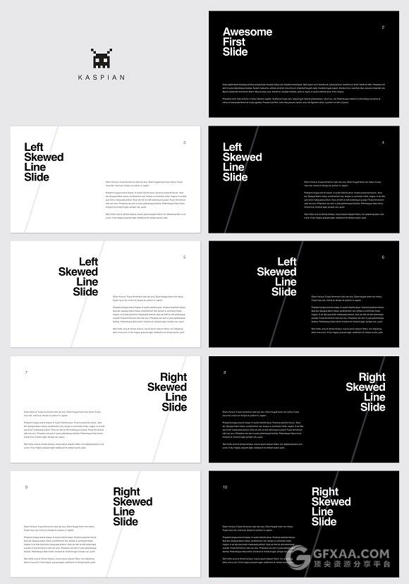 扁平化简约大气服装模特展示PPT模板 - 顶尖PPT