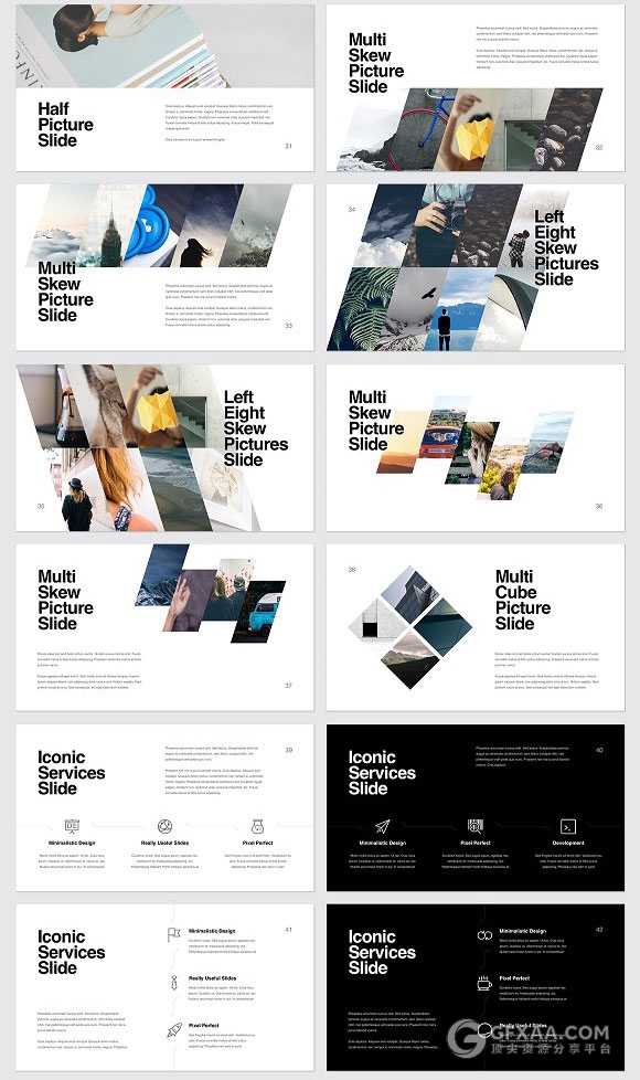 极简商务报告总结摄影产品展示PPT模板 - 顶尖PPT