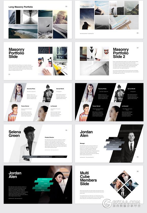 扁平化简约大气服装模特展示PPT模板 - 顶尖PPT