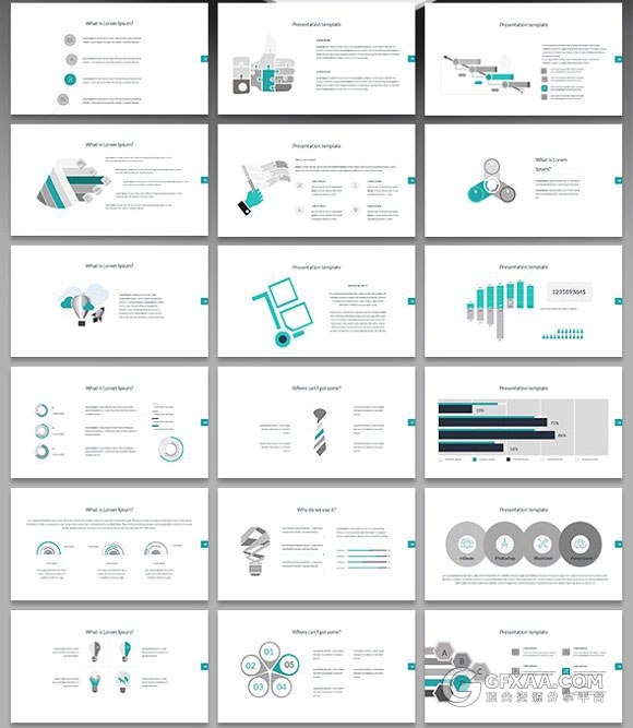98页商务团队报告总结16种主题配色方案 - 顶尖PPT