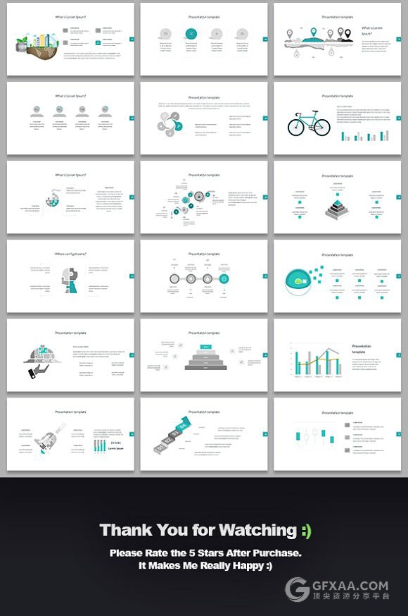 98页商务团队报告总结16种主题配色方案 - 顶尖PPT