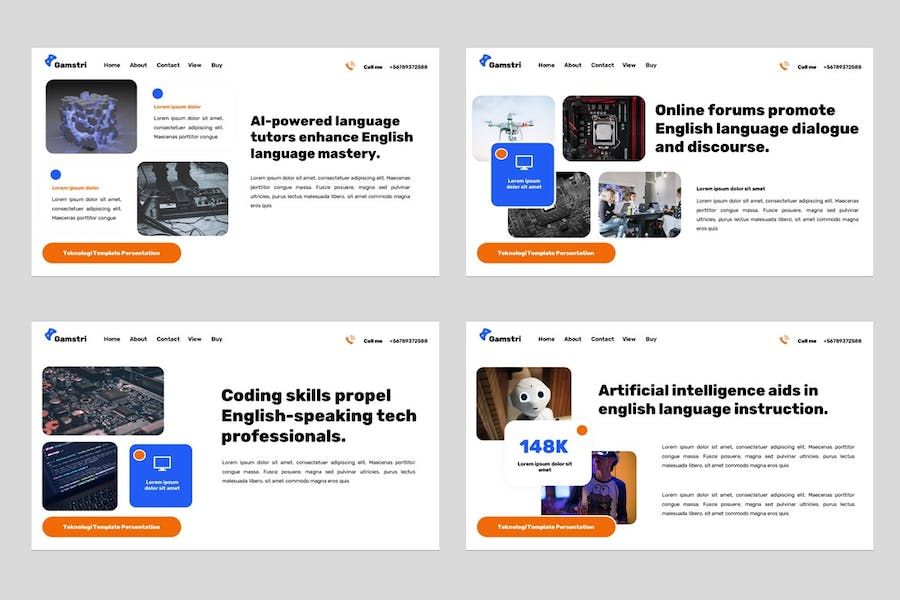 AI科技PPT人脸识别人脸捕捉技术人工智能模型PPT模板 - 顶尖PPT