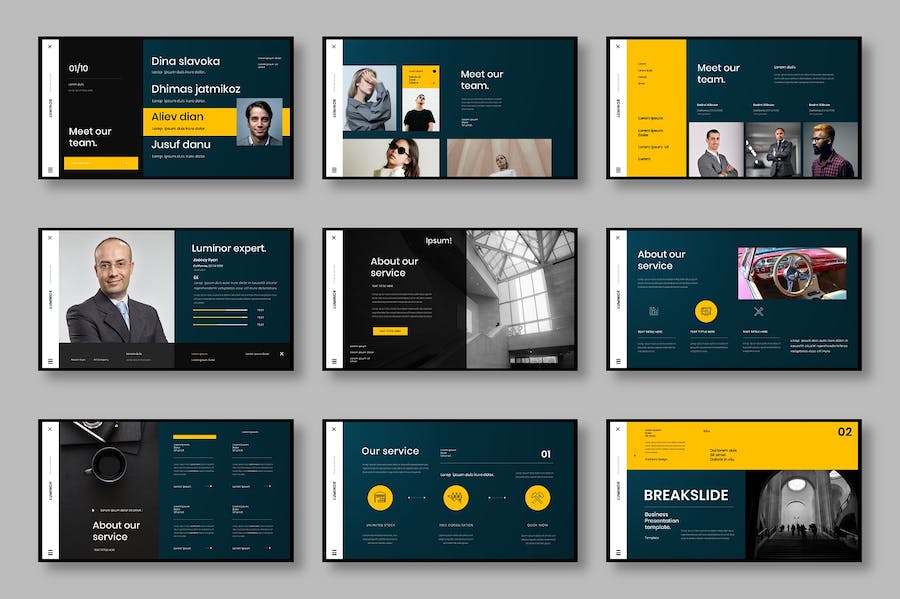 发光效果商务企业视觉展示Keynote模板 - 顶尖PPT