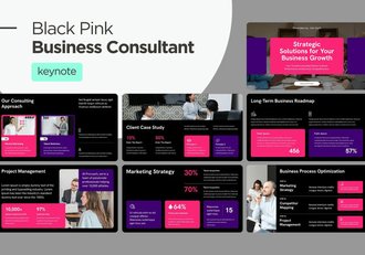 黑粉色商业顾问keynote模板 - 顶尖PPT