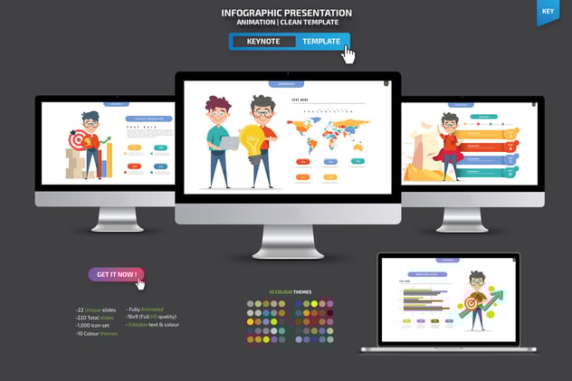 金融信息图形主题keynote模板 - 顶尖PPT