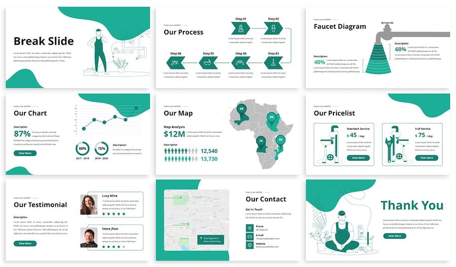 建筑卫浴讲述展示产品工程应用Keynote模板 - 顶尖PPT