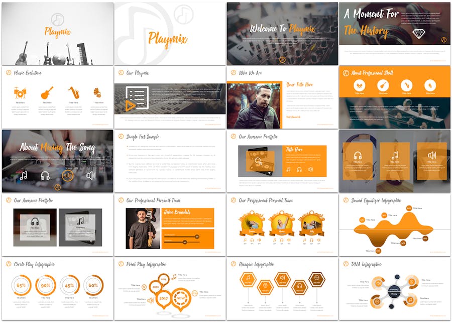 音乐播放器产品功能展示Keynote模板 - 顶尖PPT