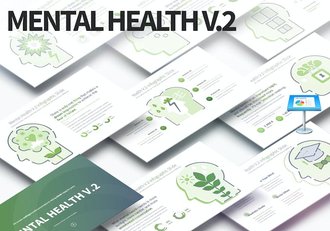 心理健康咨询指导大脑插画图形keynote模板 - 顶尖PPT