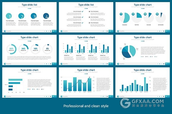 70页高端欧美系列PPT模板11种主题配色 - 顶尖PPT