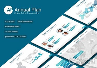 70页高端欧美系列PPT模板11种主题配色 - 顶尖PPT