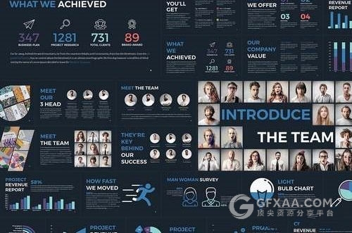 65页高端商务团队报告总结PPT模板 - 顶尖PPT