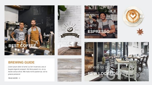 欧美风格咖啡系列keynote模板 - 顶尖PPT