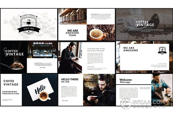 咖啡酿造发展历程多用途PPT模板 - 顶尖PPT