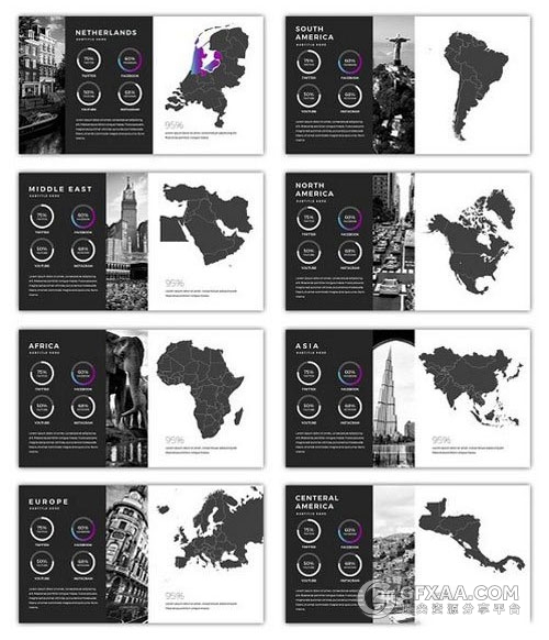 200多页渐变紫色精美商务多用途PPT模板 - 顶尖PPT