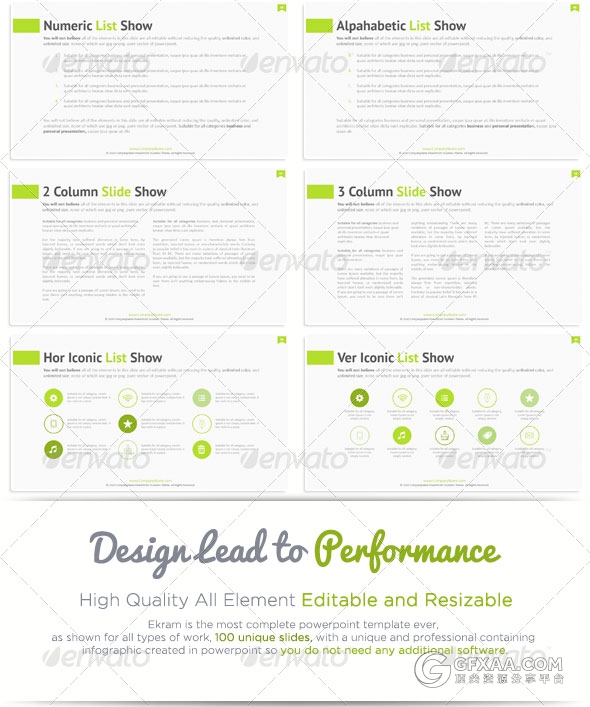 100多页扁平化图形图标商务多用途PPT模板 - 顶尖PPT