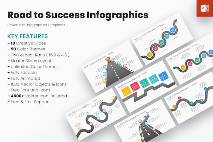 成功路径实现步骤展示方案PPT模板 - 顶尖PPT