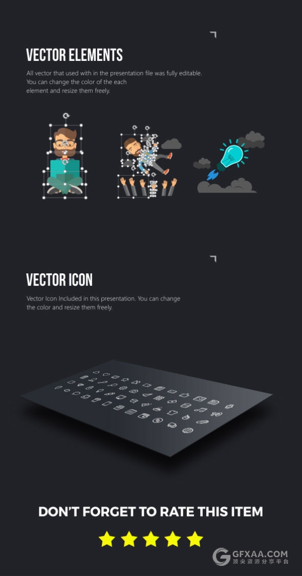 70多页高端渐变色系商务PPT模板21种配色主题 - 顶尖PPT