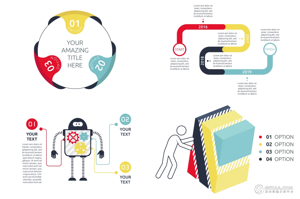 多彩精美PPT逻辑图形图标多种格式 - 顶尖PPT